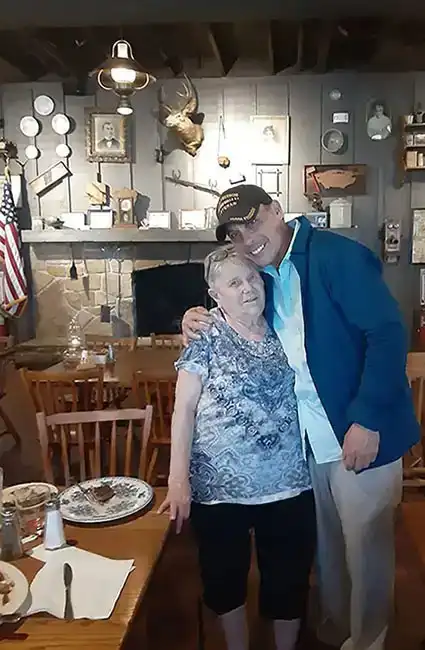 Veteran David Haave book author and good friend and like a grandma  Maria St Robert militarily base Fort Lenord Wood -- David Haave